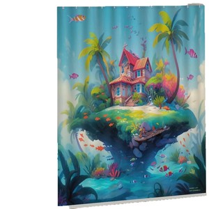Cortina de Ducha de Poliéster con Diseño de Tortuga Marina, Cortina de Baño con Impresión Digital, Impermeable, Impresión Personalizada, Venta al por Mayor, Moderna - Product Image 5