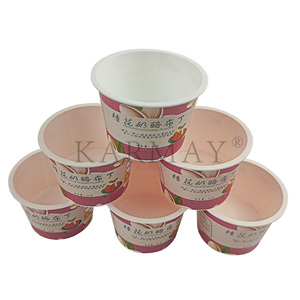 Osmanthus Cheese Pudding 80g Round PP <b>Plastic</b> <b>Cup</b> Single Wall Digital Printed Bowl - Product Image 2