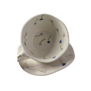 French Hand Painted Flower 250Ml 8Oz Tea <b>Cups</b> and Plates Set Ceramic Coffee Mug Breakfast Milk <b>Cup</b> <b>Latte</b> Mug - Product Image 4