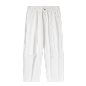 Pantalon <span class=keywords><strong>Cargo</strong></span> droit ample de <span class=keywords><strong>grande</strong></span> <span class=keywords><strong>taille</strong></span>, Style japonais et intelligent, décontracté, lavé, 2023 coton, blanc, Jeans de base pour hommes, printemps 100% - Product Image 6