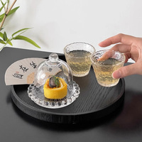 Délicat après-midi thé perle bord Dessert présentoir plaque verre cloche dôme ensemble petit chandelier gâteau bol plateau