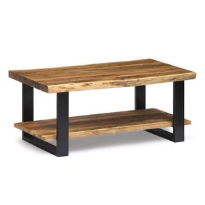 Minimalist <b>Live</b> <b>Edge</b> Wood Coffee <b>Table</b> in Natural Finish Solid Wooden Center <b>Table</b> Furniture with Clean Design Unique <b>Edge</b> - Product Image 2