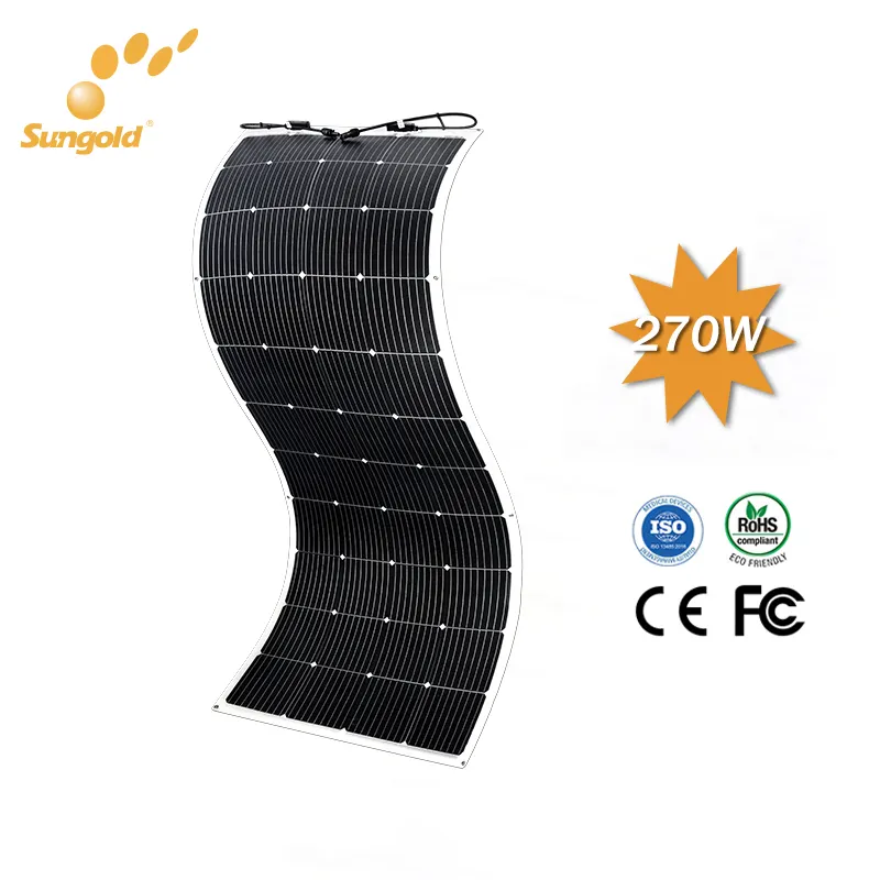 Sungold سعر المصنع سنباور <span class=keywords><strong>جديد</strong></span> مرنة PV لوحة خفيفة الوزن و رقيقة ورقة الزجاج-شحن لوحة طاقة شمسية