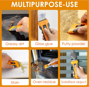 أداة مكشط شفرة حلاقة مع عشر شفرات تنظيف موقد طلاء فرن علوي مكشط حلاقة زجاجية - Product Image 4