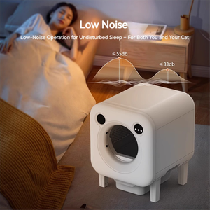 Bac à litière automatique intelligent pour chat, grande capacité, design robotisé, avec fonction de nettoyage facile, fabriqué en matériau PP durable, capacité de 10 kg - Product Image 3