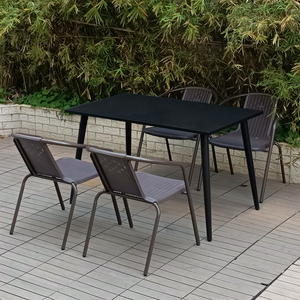 Sedia da Giardino Moderna in Plastica per Patio e Balcone con Corda Effetto <span class=keywords><strong>Rattan</strong></span> Sedia da Pranzo Impilabile da Esterno a Basso Prezzo all'Ingrosso - Product Image 2