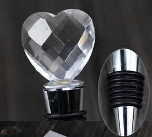 Tapón de cristal con forma de corazón para botella de vino, MH-QT092 - Product Image 3