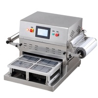 Machine de scellage thermique automatique pneumatique pour barquettes carrées de restauration rapide, vente directe d'usine Wanhe, machine à injection d'azote gazeux