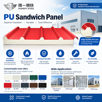 Panneau sandwich en acier PU - Panneaux isolés écologiques résistants au feu et à l'eau pour la construction ou l'atelier - Distributeurs de matériaux