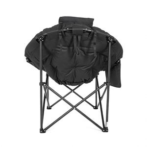 Modern Outdoor Folding Moon <b>Lounge</b> <b>Chair</b> with Padded Seat for Garden Park - Product Image 3