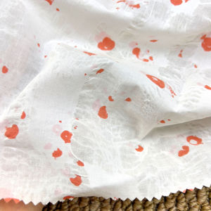 Tissu en coton Salt Shrink 80 g/m² à motif éclaboussures d'orange, sans repassage, en stock, pour robe, chemisier, haut, largeur 50 pouces - Product Image 3