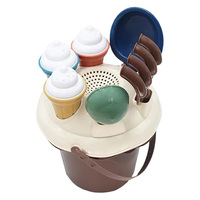 Ensemble de jouets de plage écologiques personnalisés pour enfants, seau à glace, kit de jeu de sable et d'eau avec pelle, minuteur de sable, sans BPA