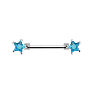 Anillos de <span class=keywords><strong>pezón</strong></span> de estrella de acero inoxidable <span class=keywords><strong>Piercing</strong></span> de <span class=keywords><strong>pezón</strong></span> de barra de circón azul para mujer <span class=keywords><strong>hombre</strong></span> - Product Image 1