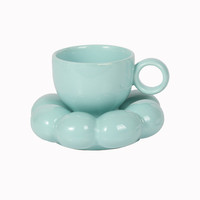 Vente en gros de tasse et assiettes en céramique avec fleur de soleil macaron et tournesol ensemble tasse et soucoupe en céramique