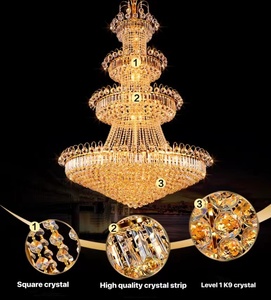 Lámpara de Araña de Cristal, Luces de Cristal de Lujo, Tradicional, Gigante, para Vestíbulo de Hotel, Iluminación de Cristal Moderna - Product Image 2