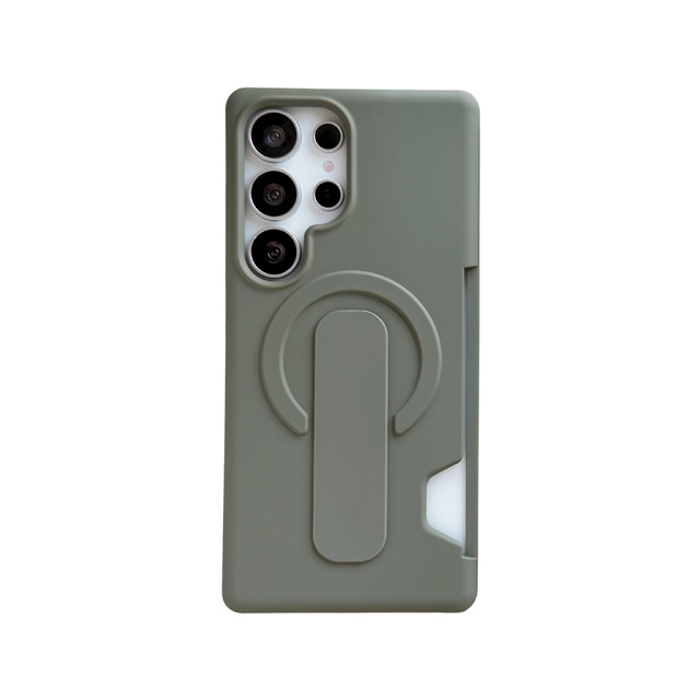 Matte Back Cover Anti Shock Mobile Phone Cover for Samsung S26 Ultra Card Slot Function Cover with Kickstand Hidden Bracket