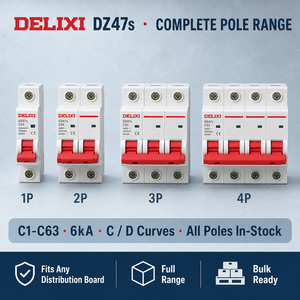 Disjoncteur miniature DELIXI courbe <span class=keywords><strong>C</strong></span> <span class=keywords><strong>D</strong></span> 1P 2P 3P 4P MCB 230V 6kA sur rail DIN certifié CE pour distribution électrique principale - Product Image 3