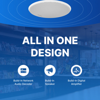 Haut-parleur de plafond IP SIP PoE avec amplificateur intégré et communication bidirectionnelle, 100 dB SPL