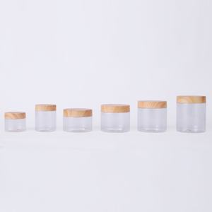 Tapa Redonda de Madera con Tapa de PP Transparente, Tapa de Bambú de Grado Alimenticio para Mascotas, Frascos Cosméticos de 500 ml, Frasco Transparente de Plástico con Tapa de Bambú - Product Image 6