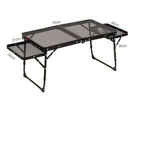 <b>Folding</b> <b>Table</b> Camping Storage Rack Portable Outdoor Barbecue Adjustable Aluminum Alloy Eco-Friendly Single Tier Dining <b>Table</b> - Product Image 1