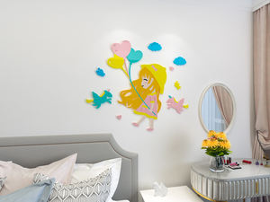 Adesivi <span class=keywords><strong>murali</strong></span> 3D consegna rapida decorazioni per la casa <span class=keywords><strong>palloncini</strong></span> adesivi <span class=keywords><strong>murali</strong></span> ragazza e unicorno in acrilico - Product Image 3