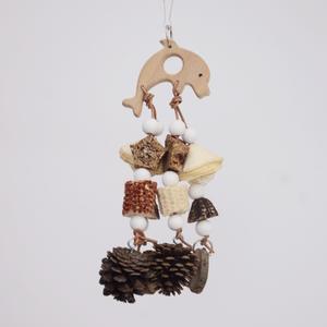 Groot pioenroos vogel speelgoed papegaai kauwspeelgoed natuurlijk multicolor hangend houten vogelspeelgoed met snavelvijzel voor parkieten & tijgerhuidvogels - Product Image 6