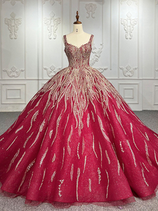 9935 High Quality High Waist Banquet Host Evening Party Dresses <b>Red</b> Formal Gown for Women - Product Image 2
