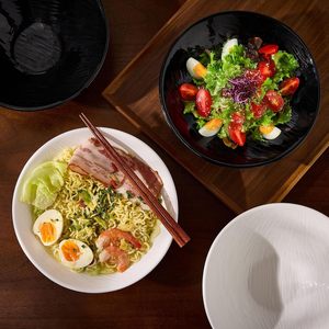 Grands bols à soupe en céramique, vaisselle en gros, sur mesure, 11 pouces, blanc et noir, pour restaurant, bol à ramen japonais - Product Image 6