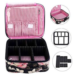 Échantillon gratuit de trousse de maquillage en nylon pour femmes, trousse de toilette de voyage, trousse de maquillage professionnelle mignonne et grande - Product Image 6