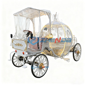 Chariot à chevaux mobile, élégante calèche de princesse, calèche à chevaux électrique, calèche de mariage en forme de citrouille - Product Image 1