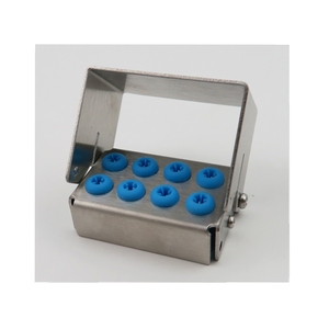 ที่วางหัวกรอฟันพร้อมวงแหวนซิลิโคน บล็อกกรอฟันสแตนเลส 4 รู 6 รู 8 รู - Product Image 4