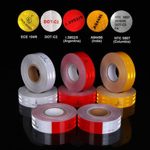 <span class=keywords><strong>Cinta</strong></span> Reflectante DOT Amarilla 6 Blanca 6 Roja Sae de 2 Pulgadas 1 Pulgada Rollo de 150' <span class=keywords><strong>para</strong></span> Camiones Material de PVC y PET <span class=keywords><strong>para</strong></span> Uso en Remolques - Product Image 4