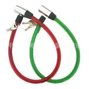 สายล็อคจักรยาน สีแดงและสีเขียว พร้อมกุญแจวงแหวนโลหะ ทนทาน ป้องกันการโจรกรรม เพื่อความปลอดภัยของจักรยาน - Product Image 3