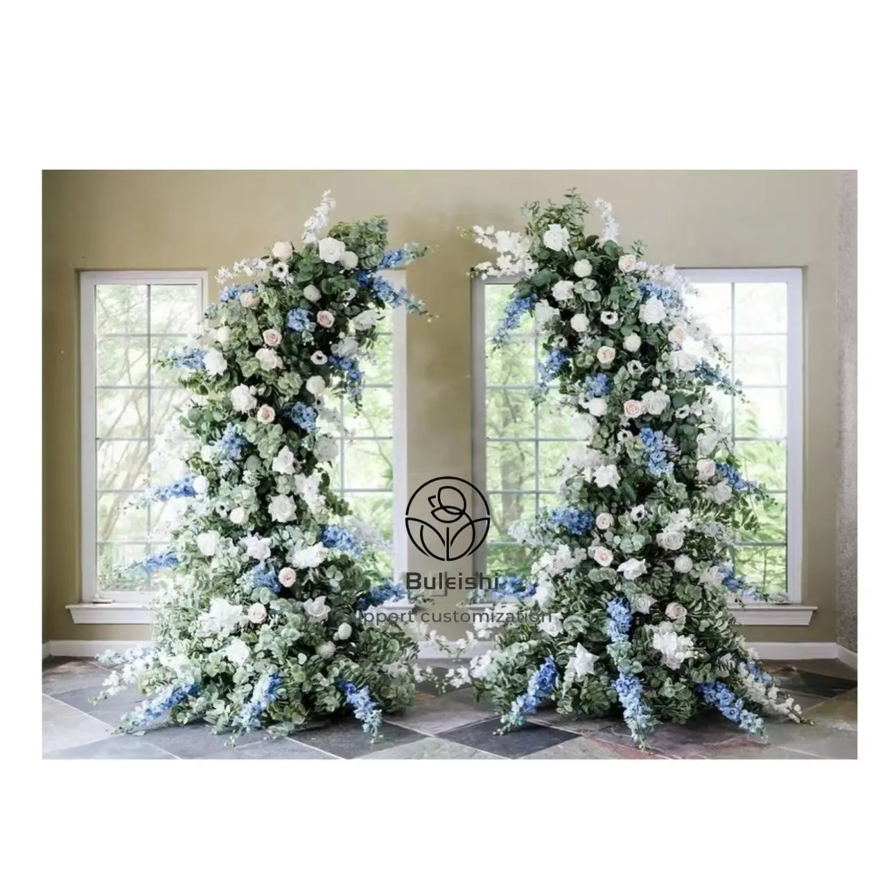 wedding flowers garland eucalyptus green pink white artificial flower arch for wedding backdrop decoration