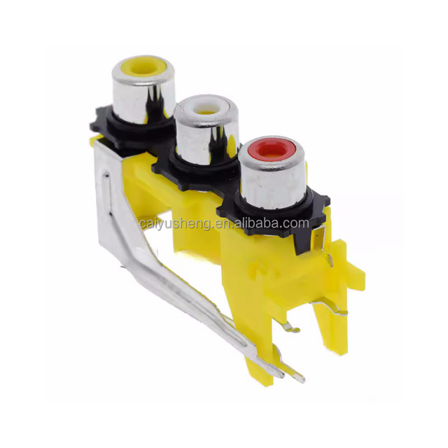 AV3-8.4-13B RCA Socket RCA-305 Three Position Hole Side Pin Audio Same Core Interface Female Socket