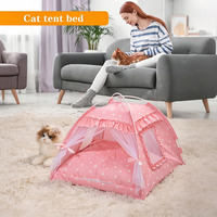 Tente-lit portable pour animaux de compagnie, maison d'intérieur respirante et amovible, nid douillet type tipi pour petits chats et chiens - Vente en gros