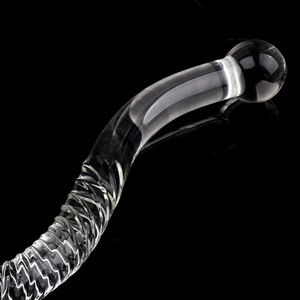 Dildo de Vidrio Curvo Extra Grande al por Mayor, Tapón <span class=keywords><strong>Anal</strong></span>, Masajeador de Próstata, Juguete Sexual - Product Image 5
