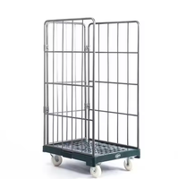 Chariot de manutention mobile industriel à 4 roues pivotantes, chariot de distribution d'entrepôt, couleur personnalisée pour atelier et supermarché