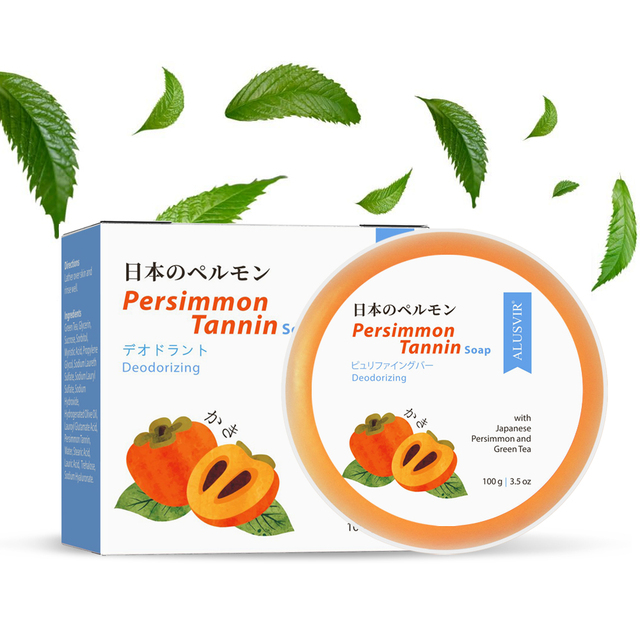 Wholesale Natural Old People Persimmon Tannin Handmade Transparent Solid Deodorant Soap for Face & Body-No Dryness Refreshing