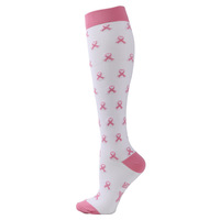 Chaussettes décontractées d'automne avec motif lettres, ruban rose pour la sensibilisation au cancer du sein, respirantes, écologiques, en Spandex/Nylon/Coton