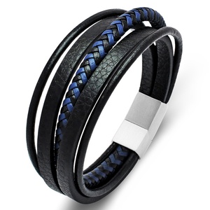 Wholesale Multi-layer Braided Rope <b>Bracelet</b> Magnetic Buckle <b>Leather</b> <b>Bracelet</b> for Male As Gifts - Product Image 5