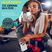 500ml/650ML/1000ml Portable Sport Fitness Voyage Bouteille D'eau Bouteille D'eau Gradient Couleur Bouteilles À Boire En Plastique