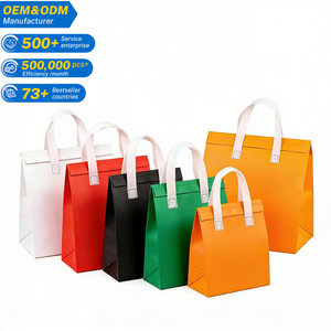 Sacs isothermes personnalisés en coton perlé non tissé, résistants à l'humidité, pour la vente à emporter de gâteaux, de lait, de café et de hamburgers - Product Image 1