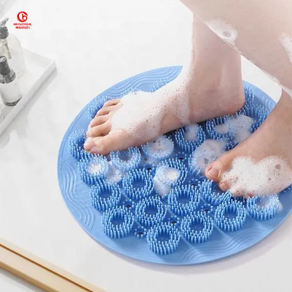 Extra Long PVC Bathtub Safety Anti Slip Bath Mat with Non Slip Shower Mat Machine Washable Bath Mat