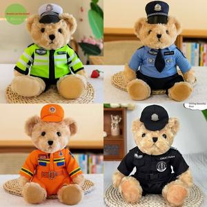 Vente en gros de peluches personnalisées en forme d'ours, uniformes de police, de sécurité et de <span class=keywords><strong>pompier</strong></span>, fabrication OEM - Product Image 2