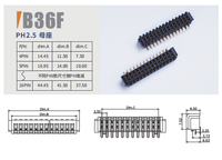 Connecteur femelle double rangée 14 broches DGDTE B36F, pas de 2,5 mm, en alliage de cuivre et boîtier plastique, pour batterie de drone et d'avion