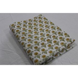 Tela de Algodón Estampada a Mano al por Mayor, Tela de Algodón Ligera, Tela Floral Hecha a Mano en India para Confección de Vestidos para Niñas - Product Image 3