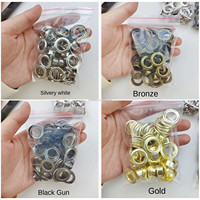 Œillets plats de grande taille en laiton plaqué métal écologique personnalisés de haute qualité, vente en gros d'accessoires vestimentaires, œillets pour rideaux
