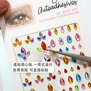 Autocollants holographiques 3D en forme <span class=keywords><strong>de</strong></span> cœur et d'étoile en strass, décalcomanie <span class=keywords><strong>de</strong></span> <span class=keywords><strong>tatouage</strong></span> sexy en cristal et diamant pour les cheveux, les yeux et le visage. - Product Image 5