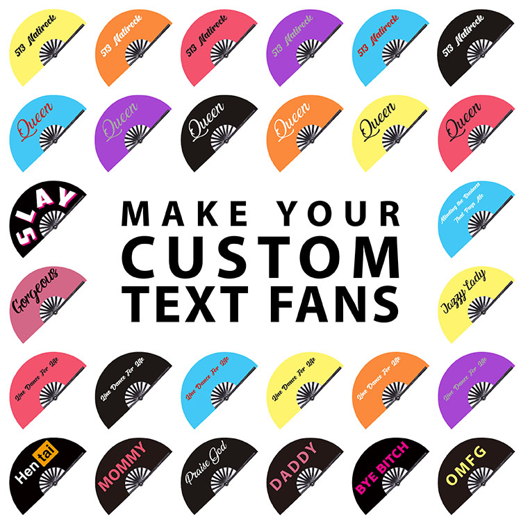 Custom 33cm chinese large rave fan hand fan folding clack Premium Bamboo Folding Clack Hand Fan